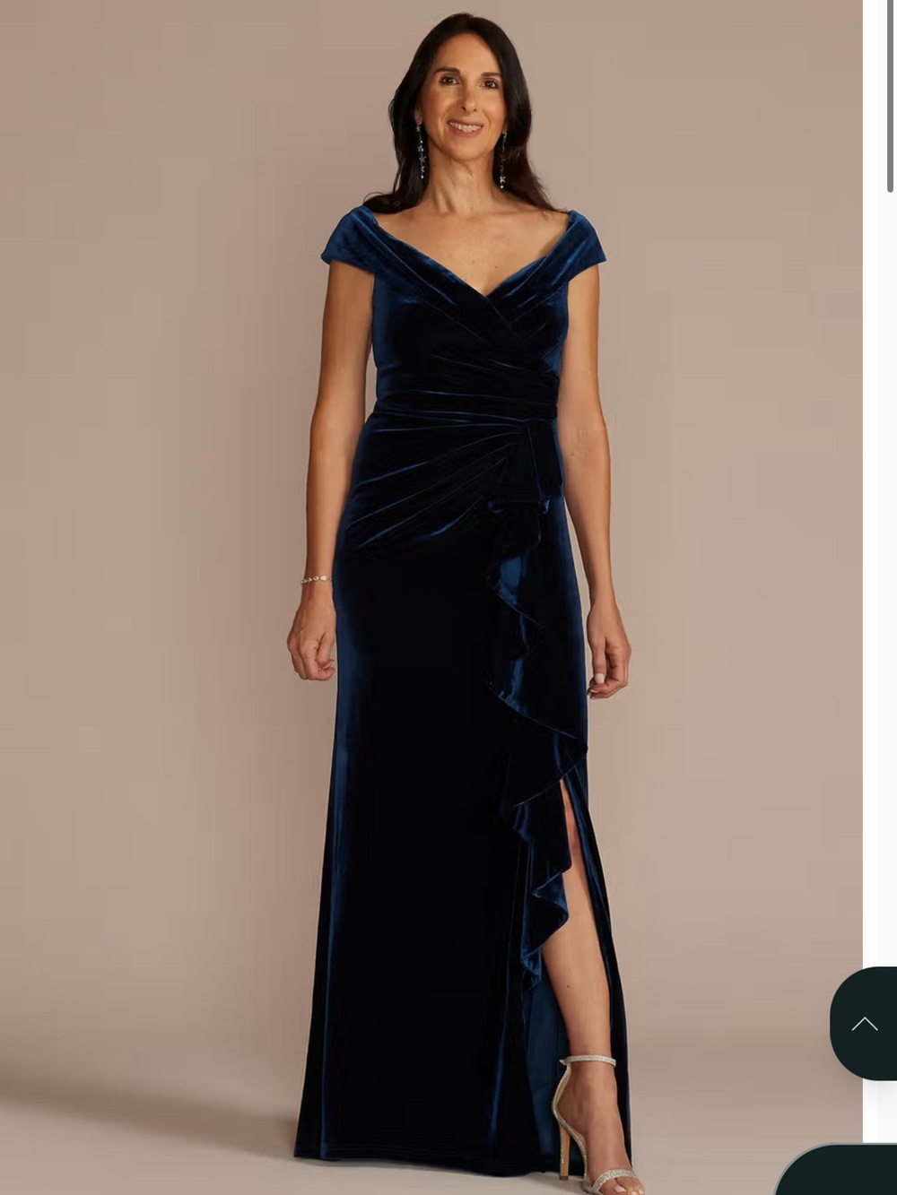NTW Davids Bridal Blue Velvet Event Gown
